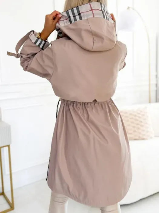 Womens Hooded Zip Front Waterproof Jacket