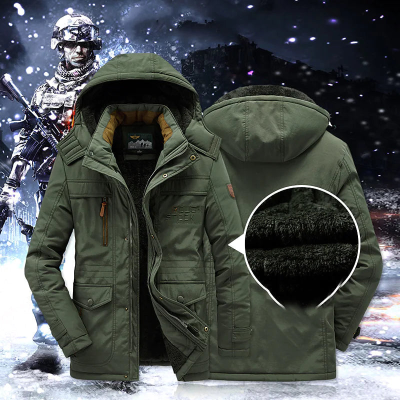 Mens Hooded Water Resistant Parka