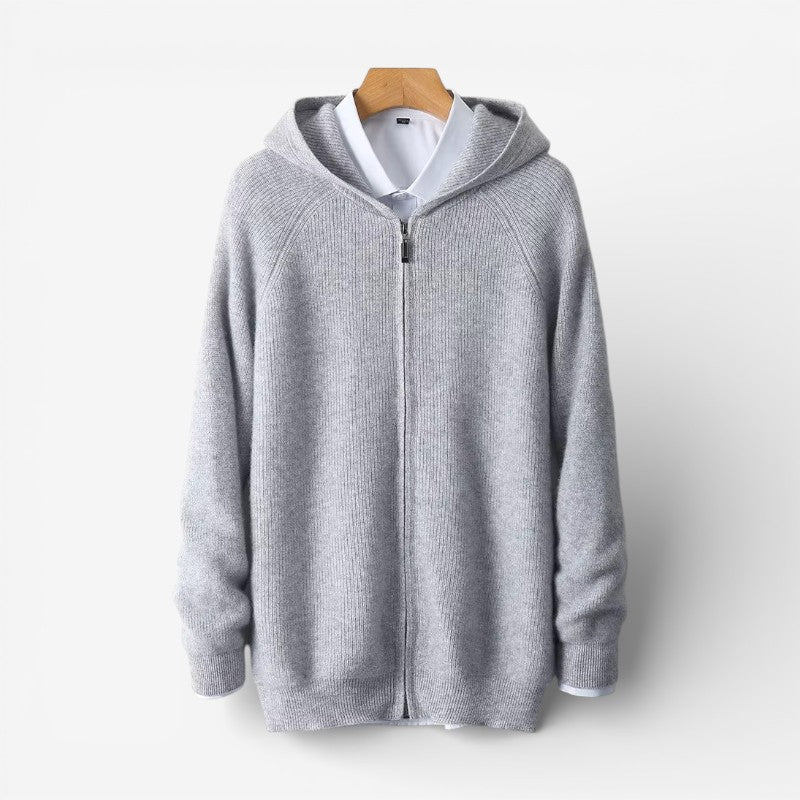 Mens Hooded Long-Sleeve Cardigan