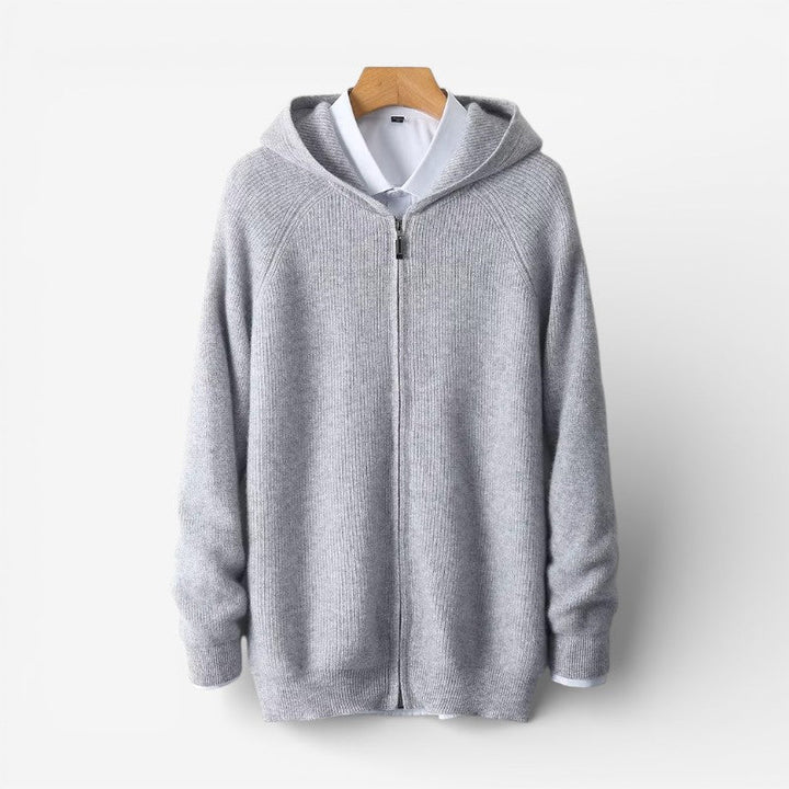 Mens Hooded Long-Sleeve Cardigan