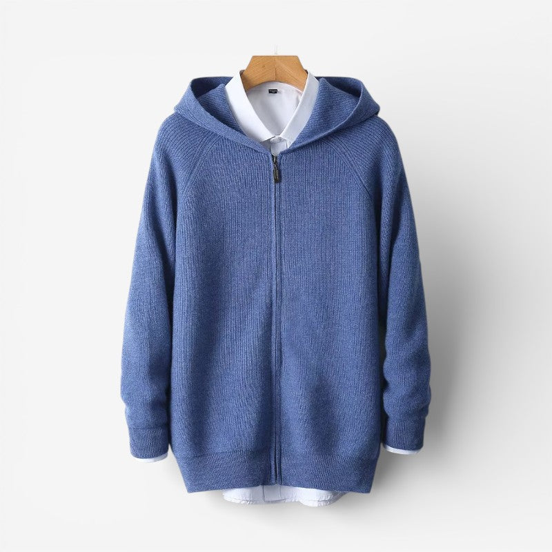 Mens Hooded Long-Sleeve Cardigan