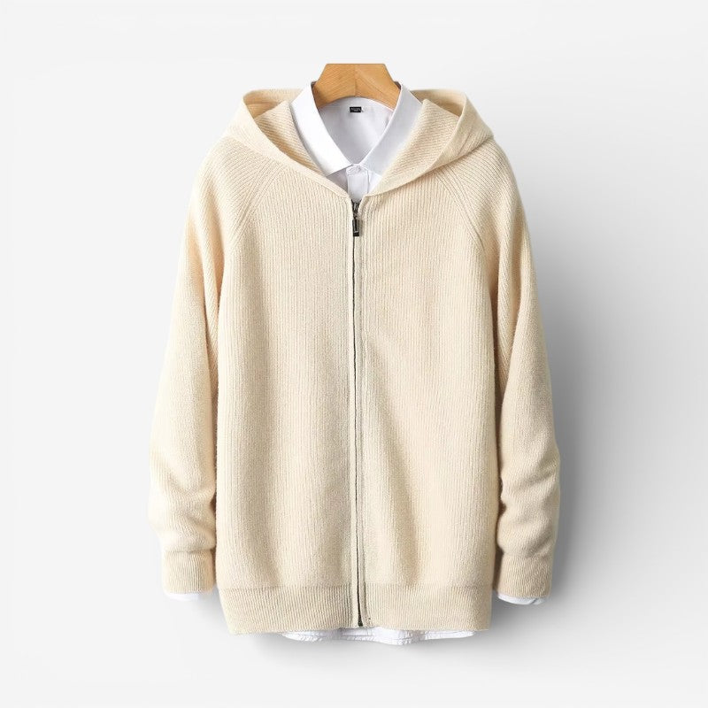 Mens Hooded Long-Sleeve Cardigan