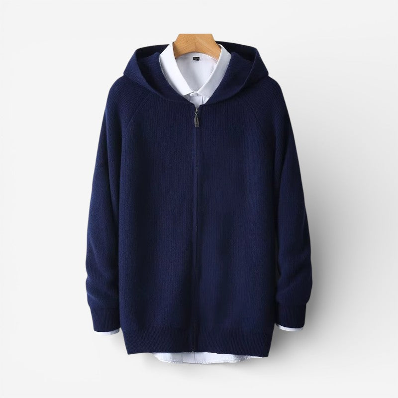 Mens Hooded Long-Sleeve Cardigan