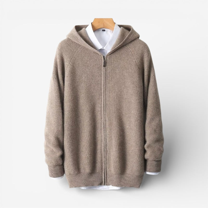Mens Hooded Long-Sleeve Cardigan