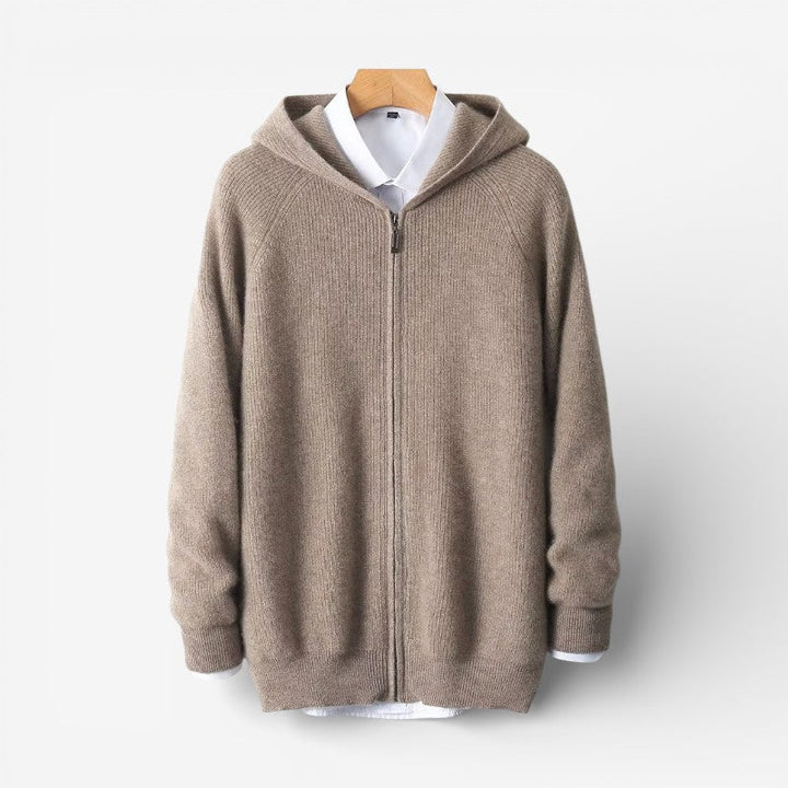 Mens Hooded Long-Sleeve Cardigan