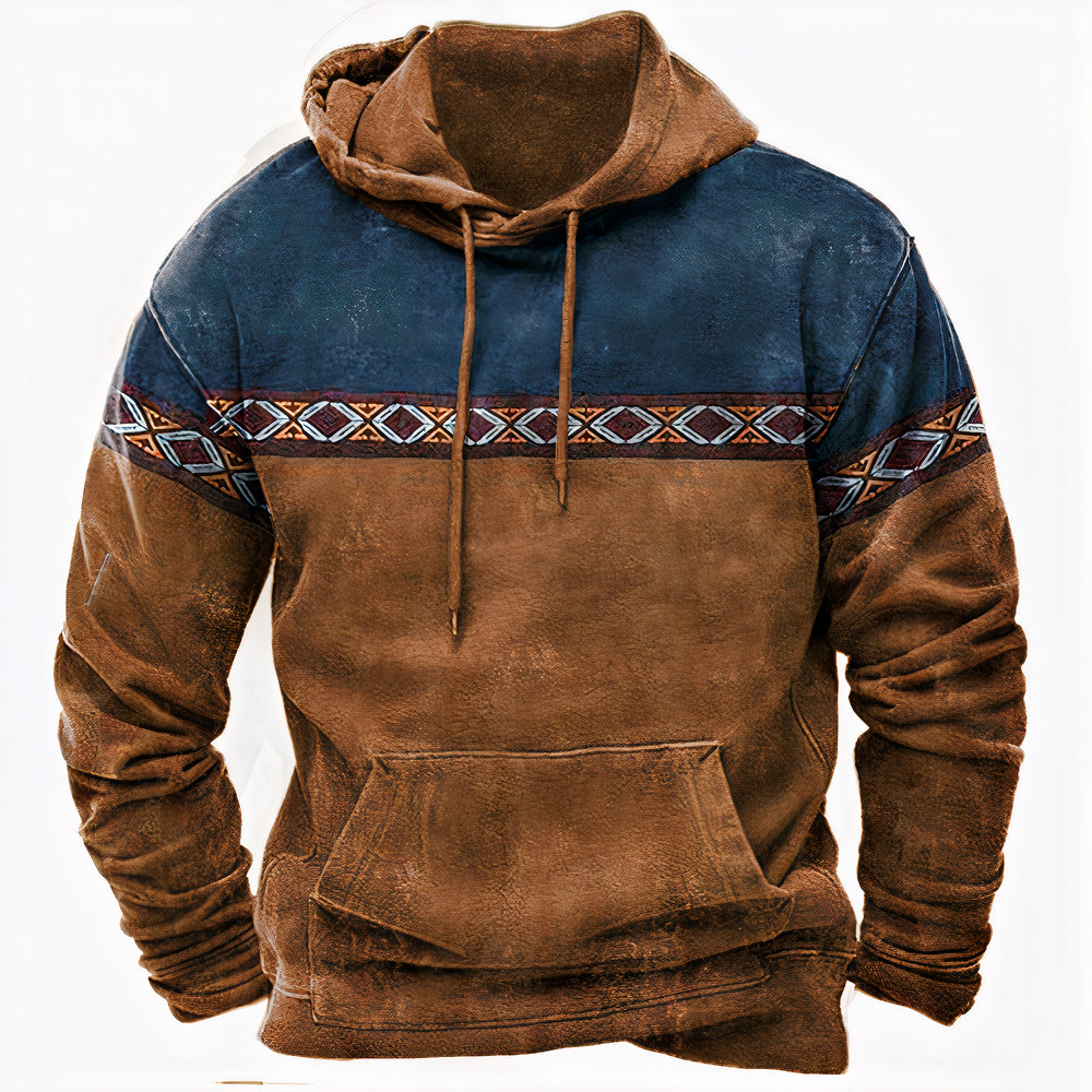 Mens Longline Ribbed Cuff Everyday Hoodie