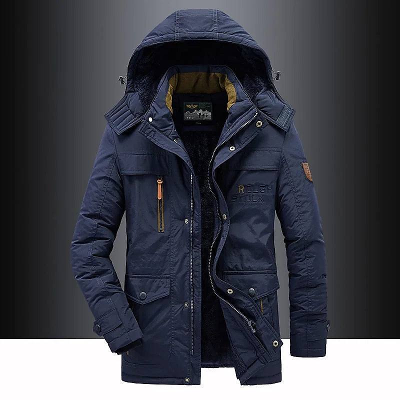 Mens Hooded Water Resistant Parka